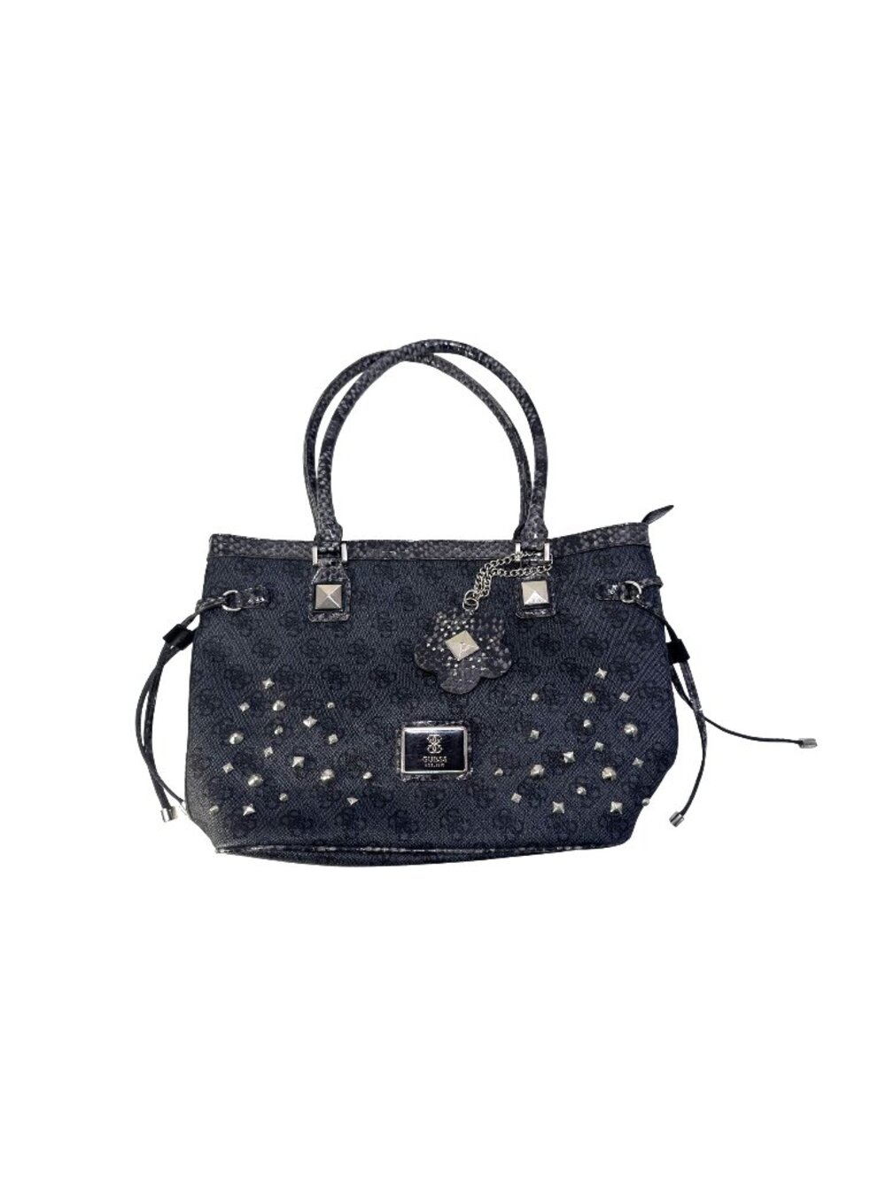 Vintage Guess Coal Shiri Studded Bag Shoulder Purse Handbag 14" L x 9.5" T x 5"